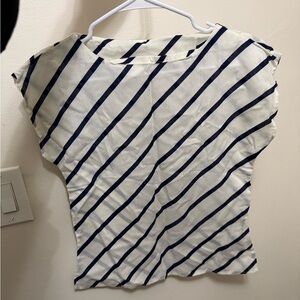 Vintage Striped Navy and White Women's Top